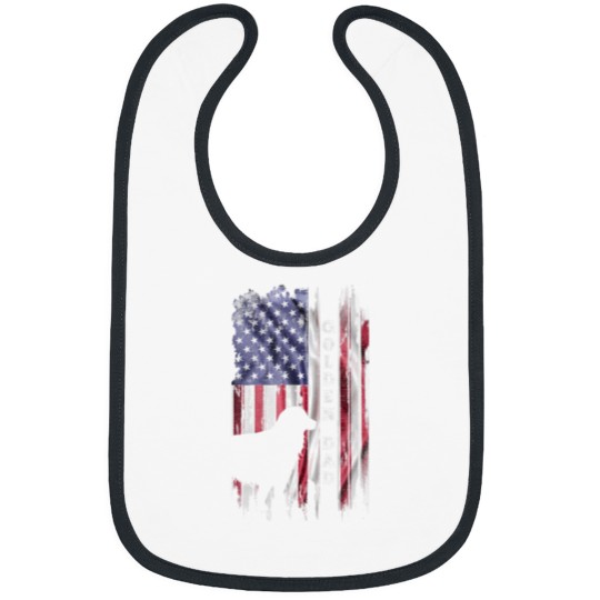 Discover Vintage USA Flag Proud Golden Retriever Dad Silhou Bibs