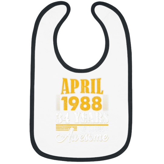 Discover 34Th Birthday Gifts 34 Year Old Awesome Since Apri Bibs