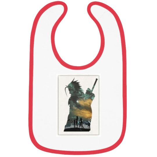 Discover Final Fantasy 7 VII Zack and Cloud Minimalist Art Bibs
