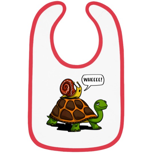 Discover Snail Riding Turtle Bibs