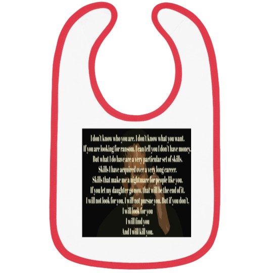 Discover Liam Neeson Taken Speech Art Bibs