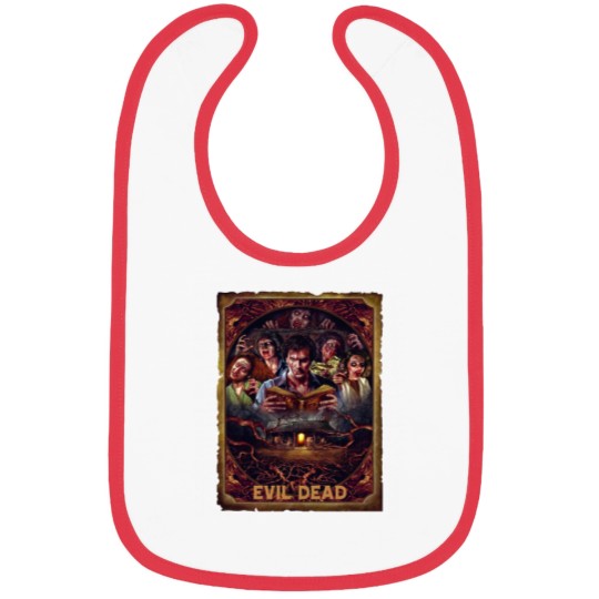 Discover Movie Art, Evil Dead Necronomicon by Peter Panyis, Black Cotton Mens Bibs