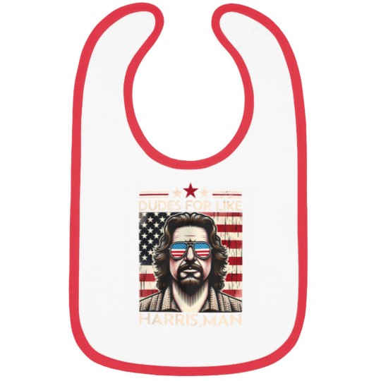 Discover Dudes for like Harris Man Bibs, White Dudes for Harris, White for Kamala Harris 2024 Bibs