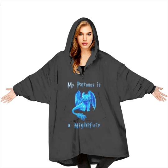 Discover Toothless Blanket Hoodies, My Patronus Is A Night Fury Blanket Hoodies, Gift For Fan