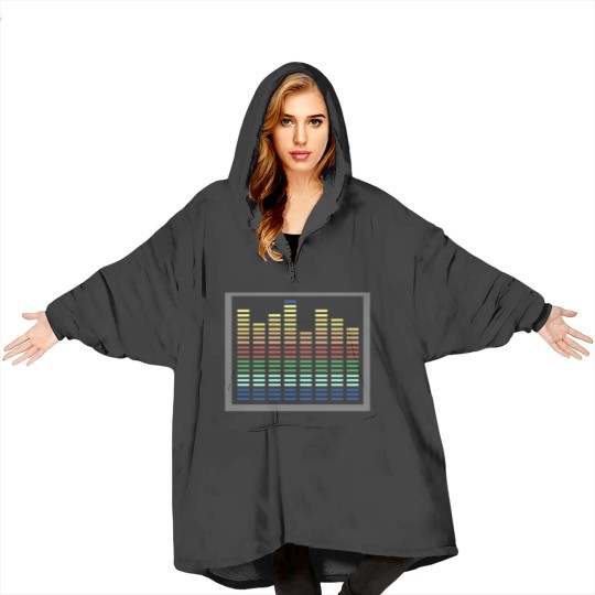 Discover Qualizer-El-Lit-Glowing-Sound-Activated-Gradient-Equalizer Blanket Hoodies
