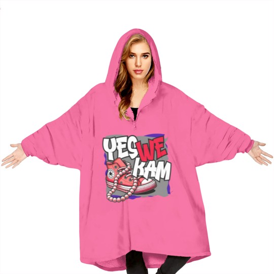 Discover Kamala Harris , Yes We Kam, red white and blue, Blanket Hoodies