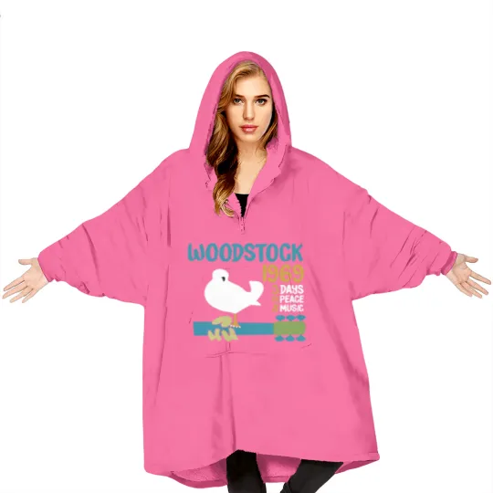 Discover woodstock 50th anniversary 1969 2020,Woodstock Blanket Hoodies,Woodstock 1969 ,Peace Love Bird - Woodstock - Blanket Hoodies