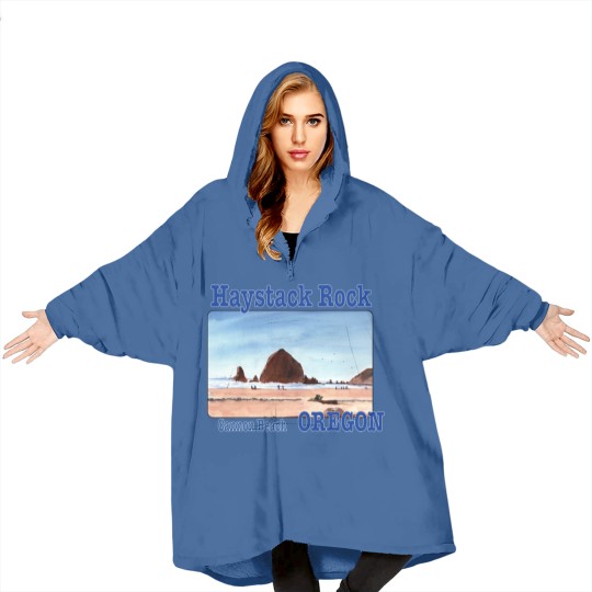 Discover Haystack Rock, Cannon Beach, Oregon - Haystack Rock - Blanket Hoodies