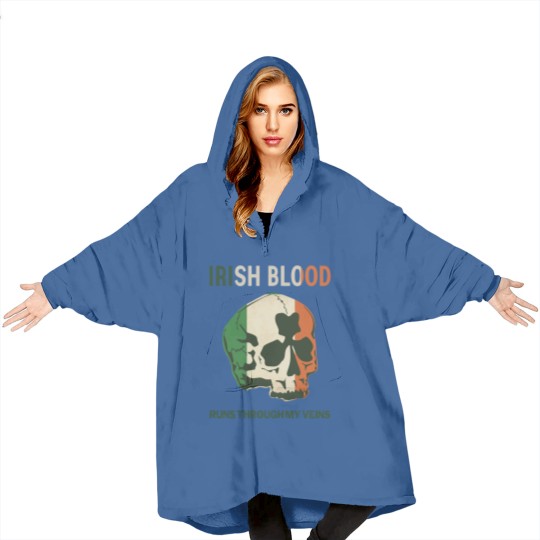 Discover Irish Blood run through my Veins Blanket Hoodies