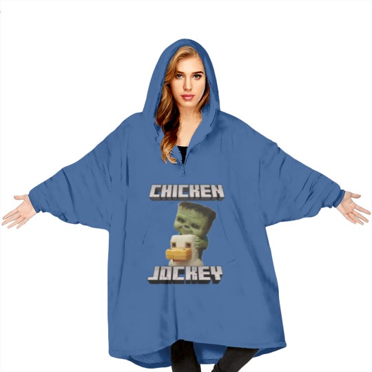 Discover Chicken Jockey Minecraft Movie Blanket Hoodies, Minecraft Movie Blanket Hoodies