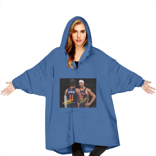 Discover Jalen Brunson and Josh Hart With Signature Vintage Blanket Hoodies, New York Basketball Retro 90s Blanket Hoodies