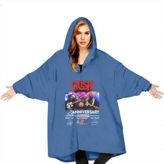 Discover 55 Years RUSH Band 1968-2023 Signatures Blanket Hoodies