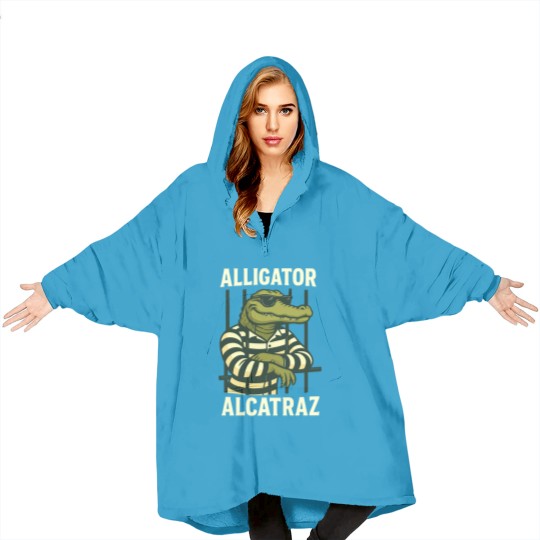 Discover Alligator Alcatraz Blanket Hoodies Comfort Colors, Funny Gator Blanket Hoodies, Retro Unisex Graphic Blanket Hoodies