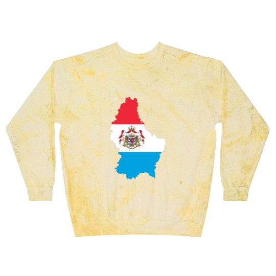 Discover Luxembourg Map Flag With Stroke And Coat Of Arms Blast Sweatshirts