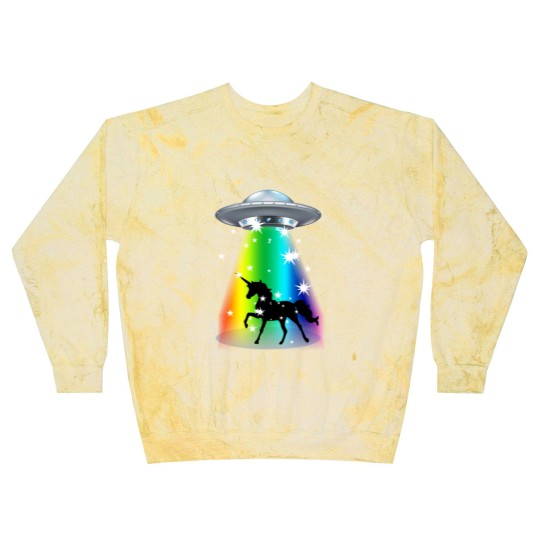 Discover Unicorn Rainbow UFO Alien Pony Space Travel Fable Blast Sweatshirts