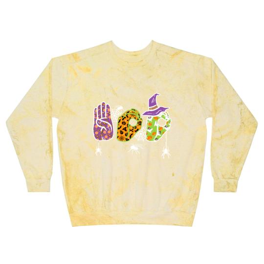 Discover Boo American Sign Language Pride ASL Halloween Blast Sweatshirts