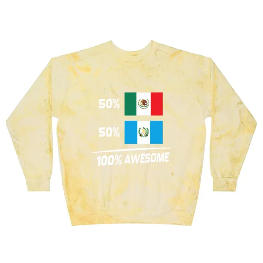 Discover Half Mexican Half Guatemalan Pride Mexico Guatemala Flag Blast Sweatshirts