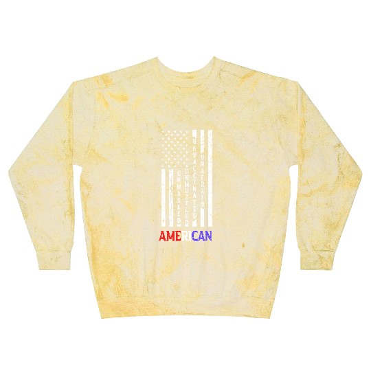 Discover Unmasked Unmuzzled Unvaccinated Unafraid American Flag Fan Blast Sweatshirts