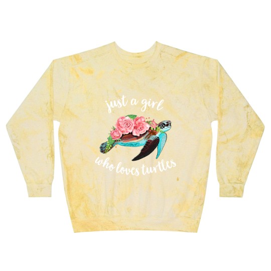 Discover Watercolor Turtle Blast Sweatshirts Just A Girl Who Loves Turtles Floral Sea Turtle