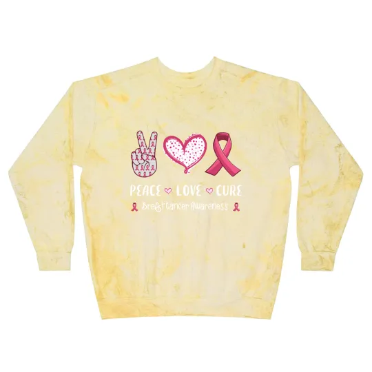 Discover Peace Love Cure Breast Cancer Awareness Blast Sweatshirts
