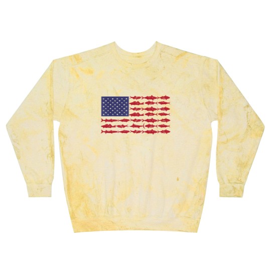 Discover Vintage USA Fish American Flag Blast Sweatshirts Fishing Gifts ABS001