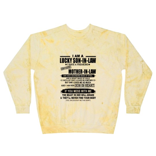 Discover I Am A Lucky Son In Law Of A Freaking Awesome Mother In Law Blast Sweatshirts