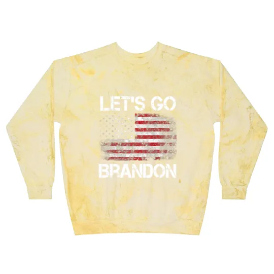 Discover Let's Go Brandon Vintage American Flag Patriotic on back Blast Sweatshirts