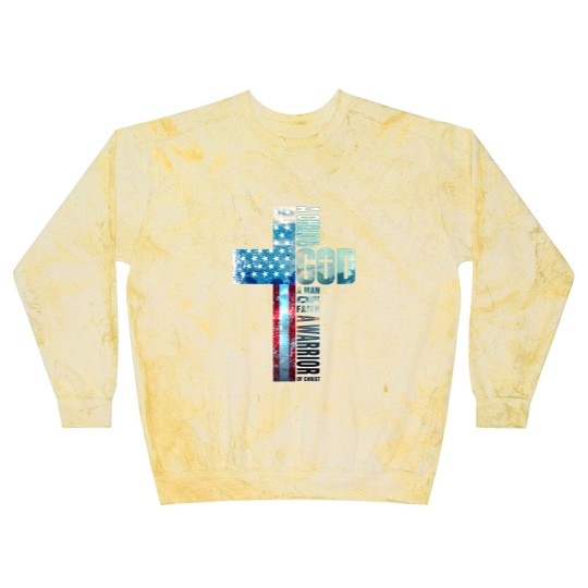 Discover Faith Cross American Flag Blast Sweatshirts Christ Jesus Religious Blast Sweatshirts
