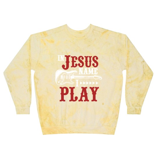 Discover In Jesus Name I Play Guitar Christian Guitar Player Blast Sweatshirts
