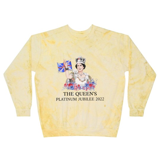 Discover Queen Elizabeth II Platinum Jubilee 1952-2022 CELIBRATION Blast Sweatshirts  Union Jack Blast Sweatshirts The Queen's Crown Royal Blast Sweatshirts