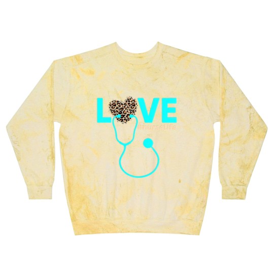 Discover Nurse Life RN LPN CNA Healthcare Cheetah Heart Blast Sweatshirts