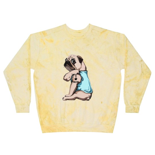 Discover Pug Dog I Love Mom Blast Sweatshirts