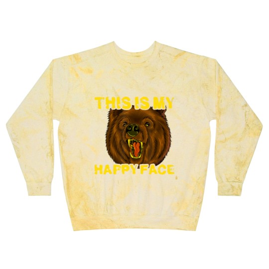 Discover This Is My Happy Face Funny Grizzly Bear Blast Sweatshirts