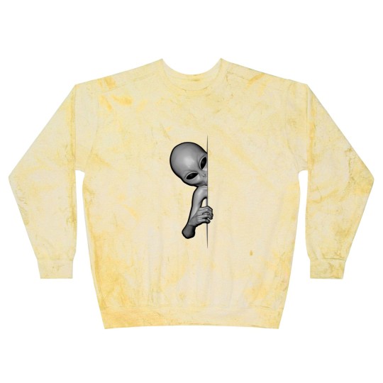 Discover Grey Alien Peeking - Zeta Reticuli Ufonaut - UFO Abduction Blast Sweatshirts