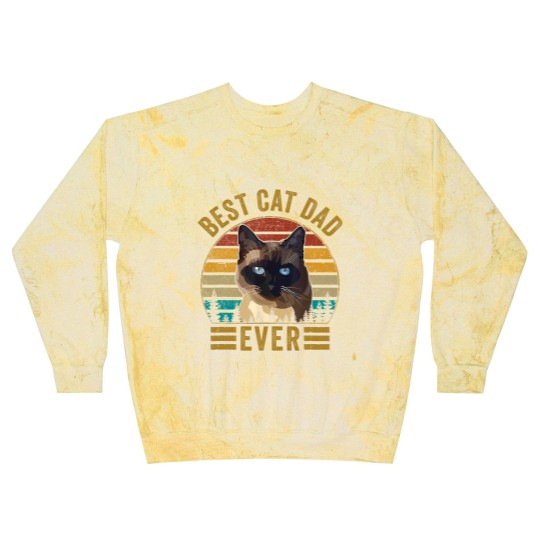 Discover Retro Vintage Best Cat Dad Ever Fathers day Siamese Cat Blast Sweatshirts