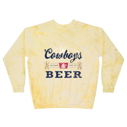 Discover Cowboys And Beer Blast Sweatshirts, Vintage Vibe Western Blast Sweatshirts