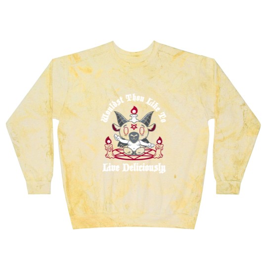 Discover Live Deliciously - Creepy Cute - Satanic Goat - Occult - Witch - Satan - Blast Sweatshirts