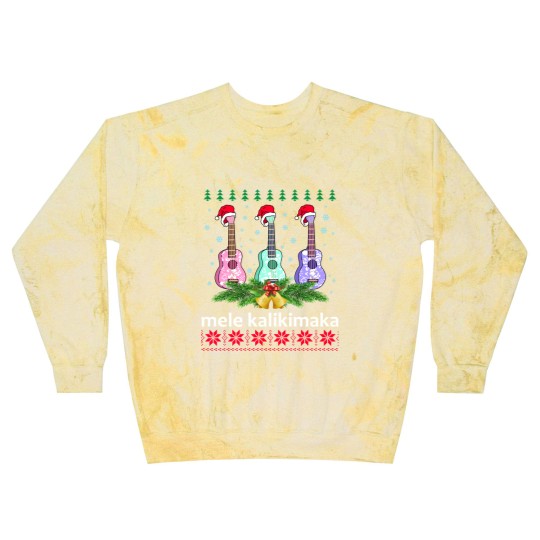 Discover Mele Kalikimaka Blast Sweatshirts Ukulele Guitar Hawaii Christmas Blast Sweatshirts