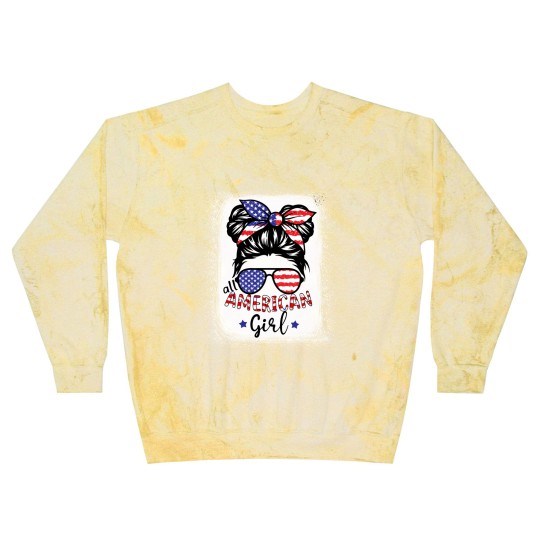 Discover All American Girl Bleached Blast Sweatshirts Patriotic July 4th Blast Sweatshirts