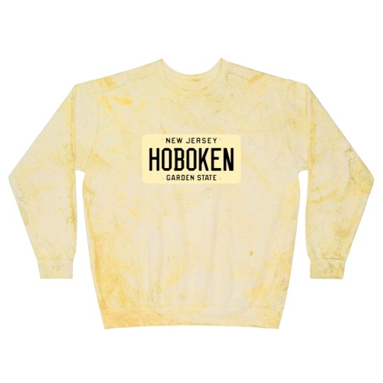 Discover Hoboken New Jersey License Plate Blast Sweatshirts