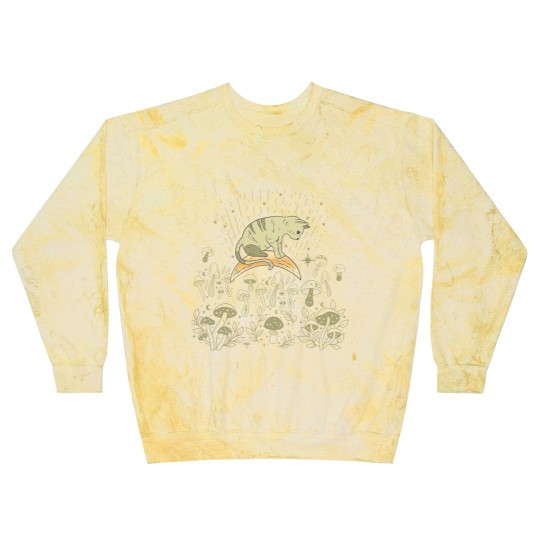Discover Cottagecore Celestial Boho Mystical Mushrooms Moon Cat Blast Sweatshirts