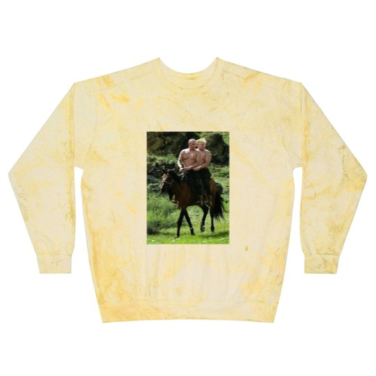 Discover Trump Putin Meme Blast Sweatshirts Russian Putin Riding A Horse With Donald Trump Meme