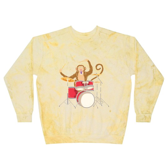 Discover Monkey Playing Drums Drummer Band The Animal Blast Sweatshirts