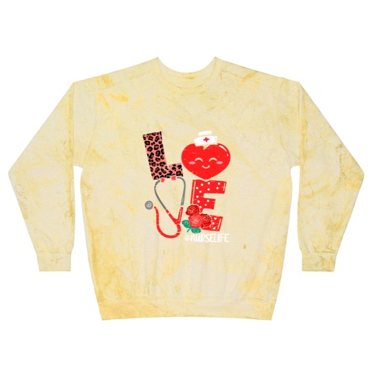 Discover Love Heart Stethoscope Nurse Life Valentine Day 2022 Women Blast Sweatshirts