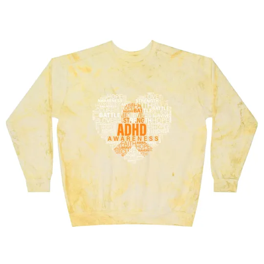 Discover ADHD awareness words cloud heart support proud ADHD warrior Blast Sweatshirts