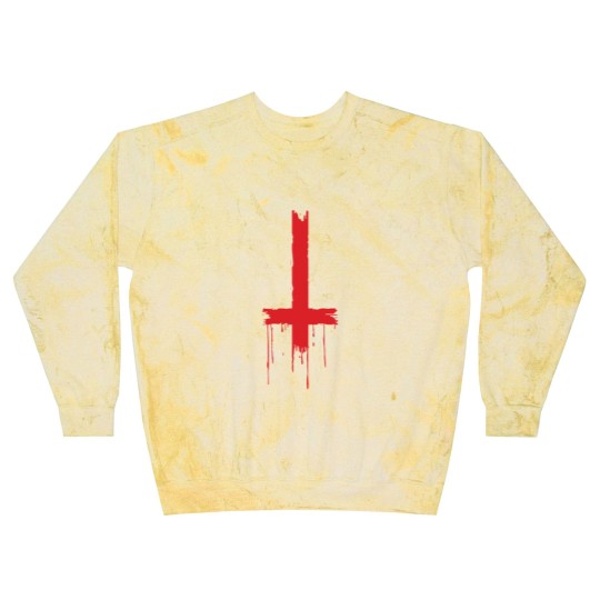 Discover Satan - upside down inverted satanic cross Blast Sweatshirts