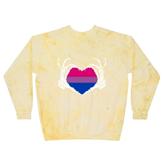 Discover Skeleton Hand Heart Bisexual Funny Halloween Blast Sweatshirts