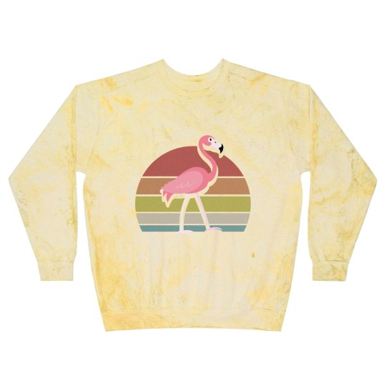Discover Flamingo Blast Sweatshirts Sunset Retro Vintage 70s Animal Nature Lovers - Flamingo - Blast Sweatshirts