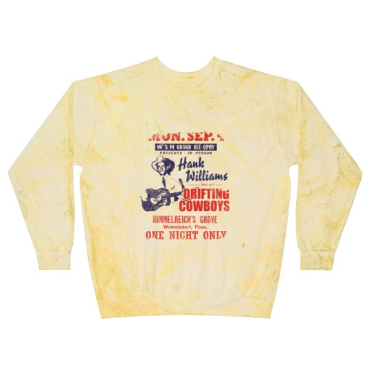 Discover Hank Williams Concert Poster, distressed - Hank Williams - Blast Sweatshirts