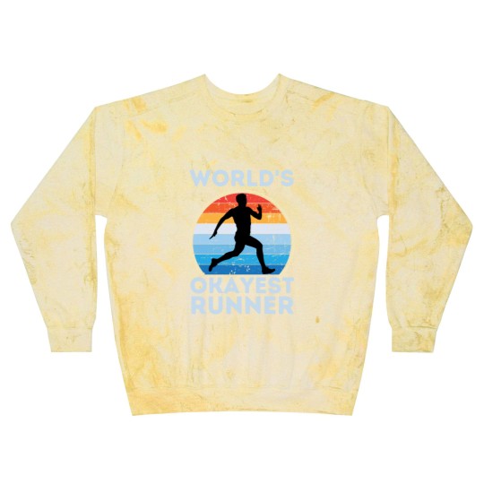Discover World's Okayest Runner Funny Running Man Sayings Blast Sweatshirts